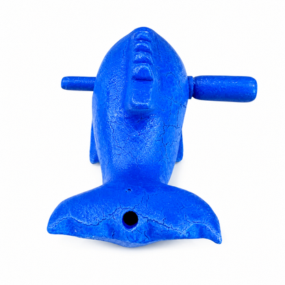 Dark Blue Wooden Musical Whistle Dolphin Percussion Instrument