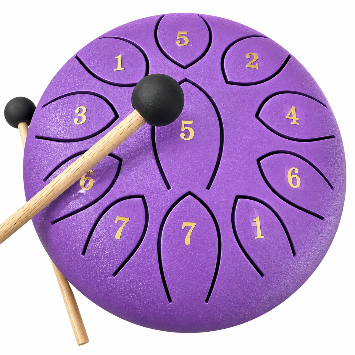 Steel Rain Drum 6 inch Percussion Instrument with Mallet (Purple)
