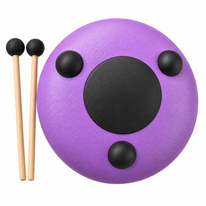 Steel Rain Drum 6 inch Percussion Instrument with Mallet (Purple)
