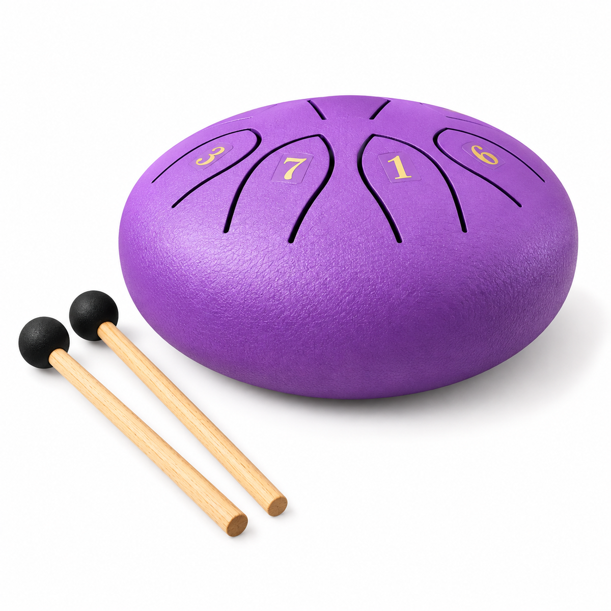 Steel Rain Drum 6 inch Percussion Instrument with Mallet (Purple)
