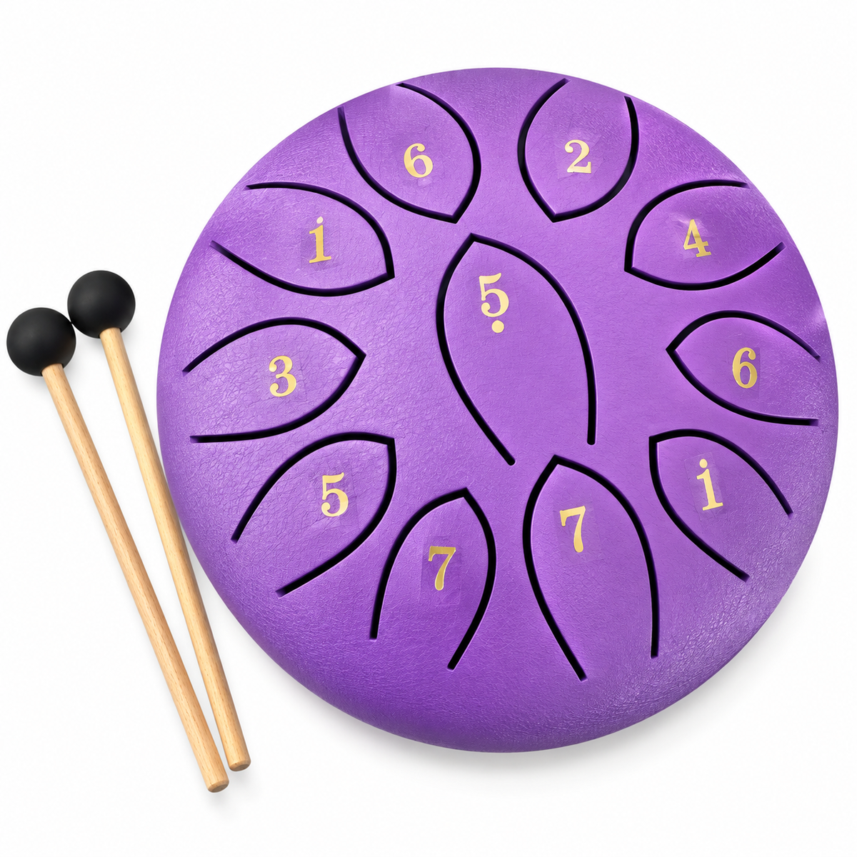 Steel Rain Drum 6 inch Percussion Instrument with Mallet (Purple)