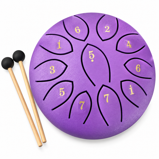 Steel Rain Drum 6 inch Percussion Instrument with Mallet (Purple)
