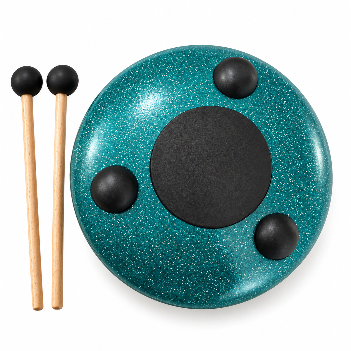 Steel Rain Drum 6 inch Percussion Instrument with Mallet (Teal)