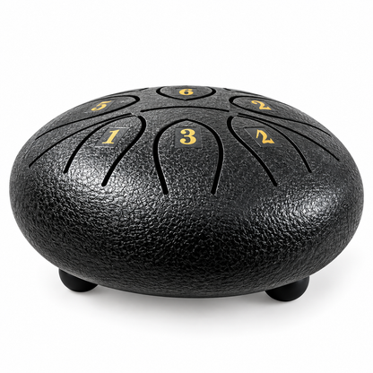 Steel Rain Drum 6 inch Percussion Instrument with Mallet (Black)