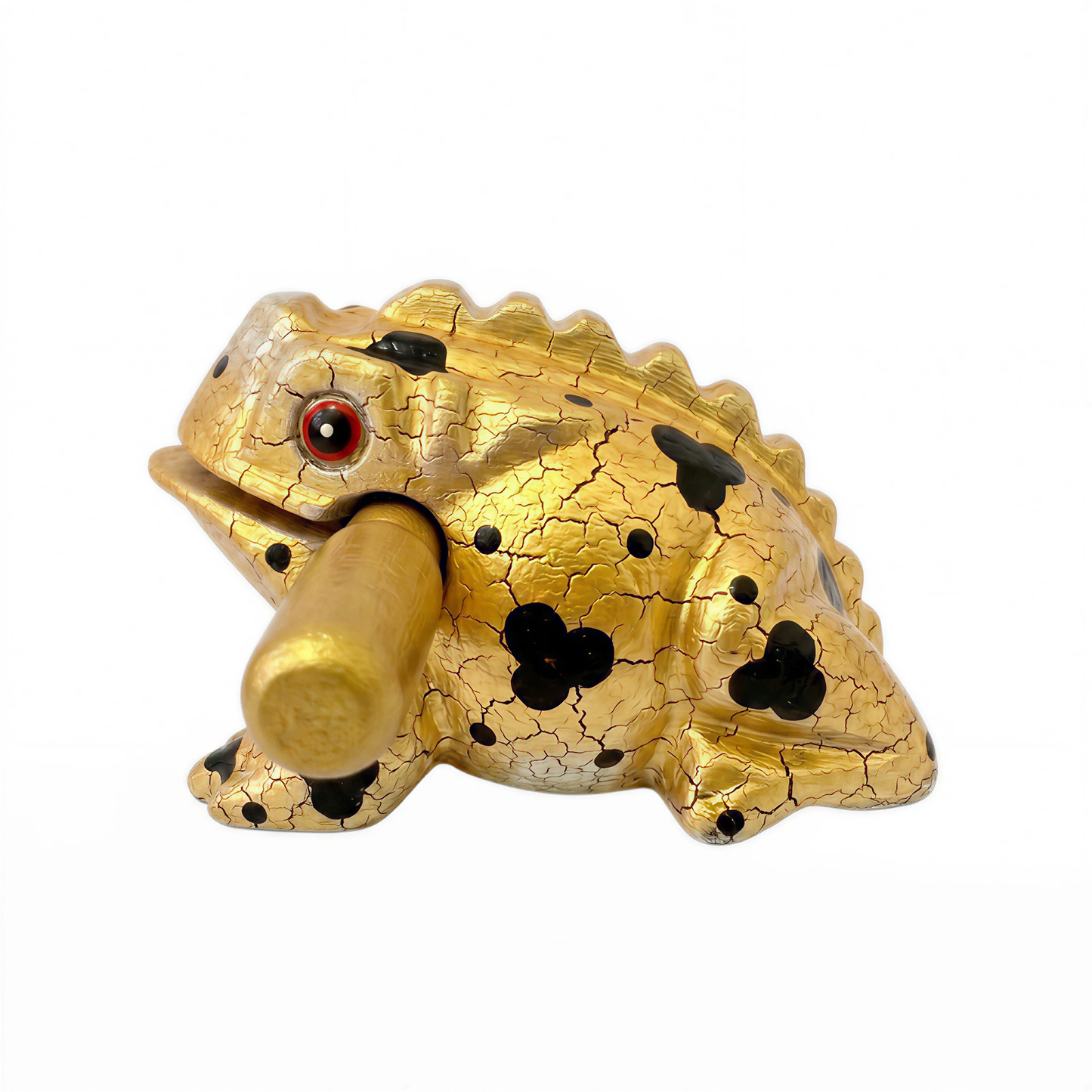 2" Wooden Musical Frog - Egyptian Golden Design (Percussion Instrument)