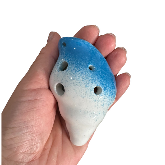 Handcrafted Sky Seashell Ceramic Ocarina – Musical Instrument