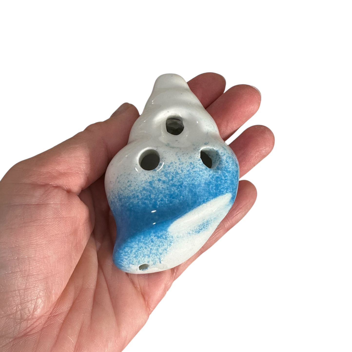 Handcrafted Sky Seashell Ceramic Ocarina – Musical Instrument