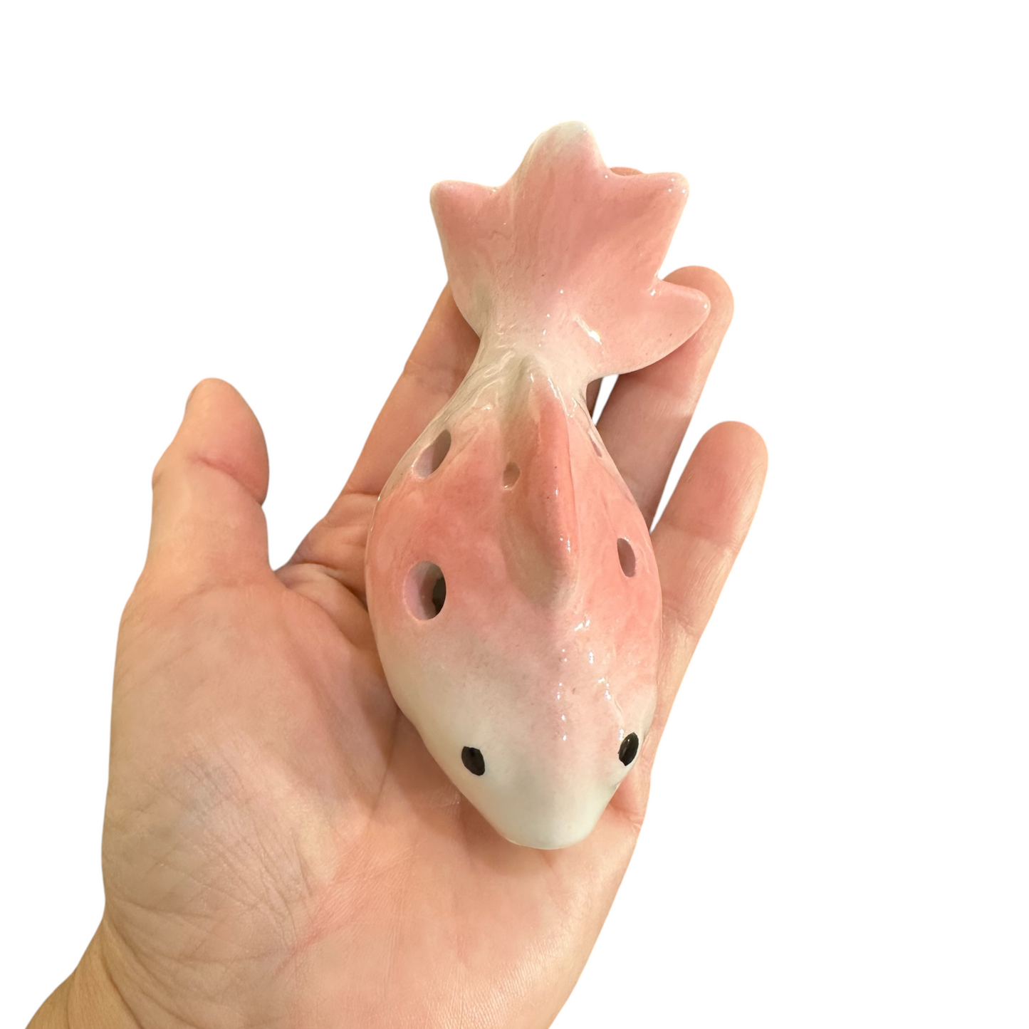 Ceramic Goldfish Ocarina Ocean Pink