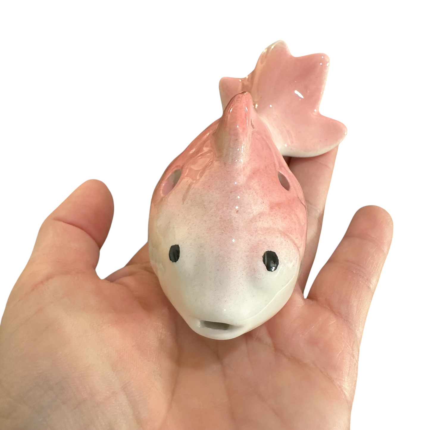 Ceramic Goldfish Ocarina Ocean Pink