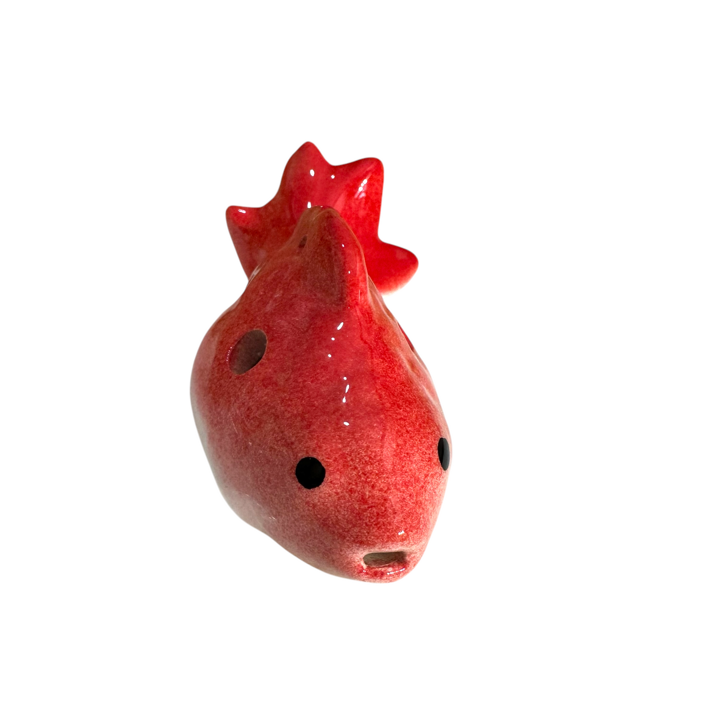 Ceramic Goldfish Ocarina Ocean Red