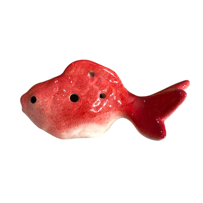 Ceramic Goldfish Ocarina Ocean Red