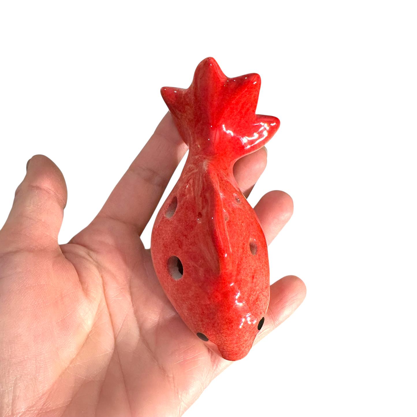 Ceramic Goldfish Ocarina Ocean Red