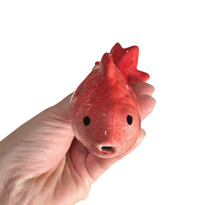 Ceramic Goldfish Ocarina Ocean Red