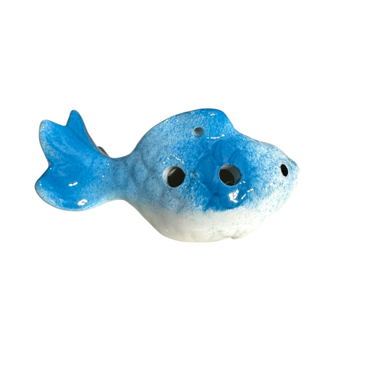 Ceramic Goldfish Ocarina Ocean Light Blue