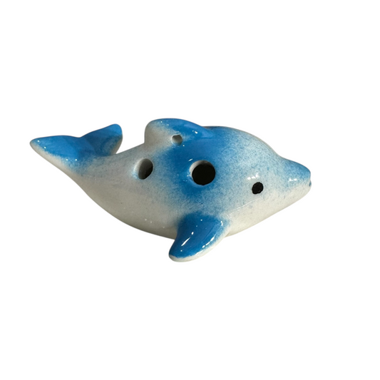 Ceramic Playful Dolphin Ocarina Sky