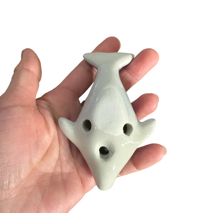 Ceramic Dolphin Ocarina Lime Green