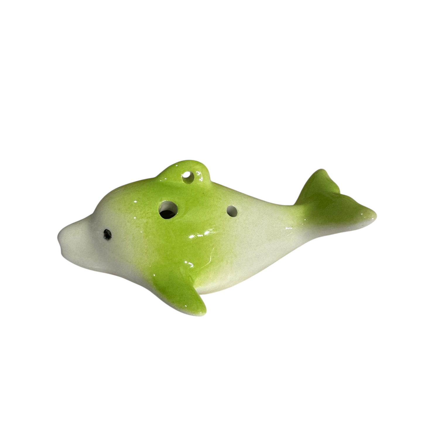 Ceramic Dolphin Ocarina Lime Green