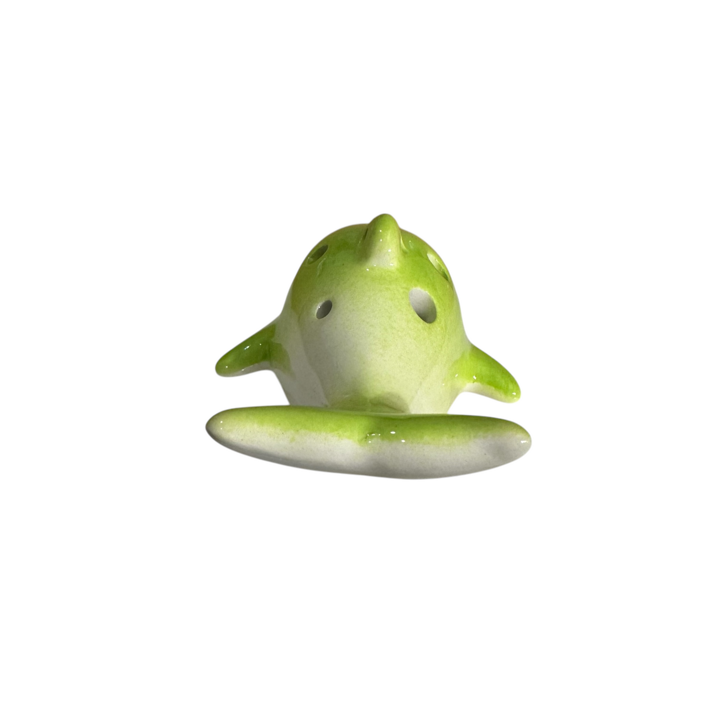 Ceramic Dolphin Ocarina Lime Green