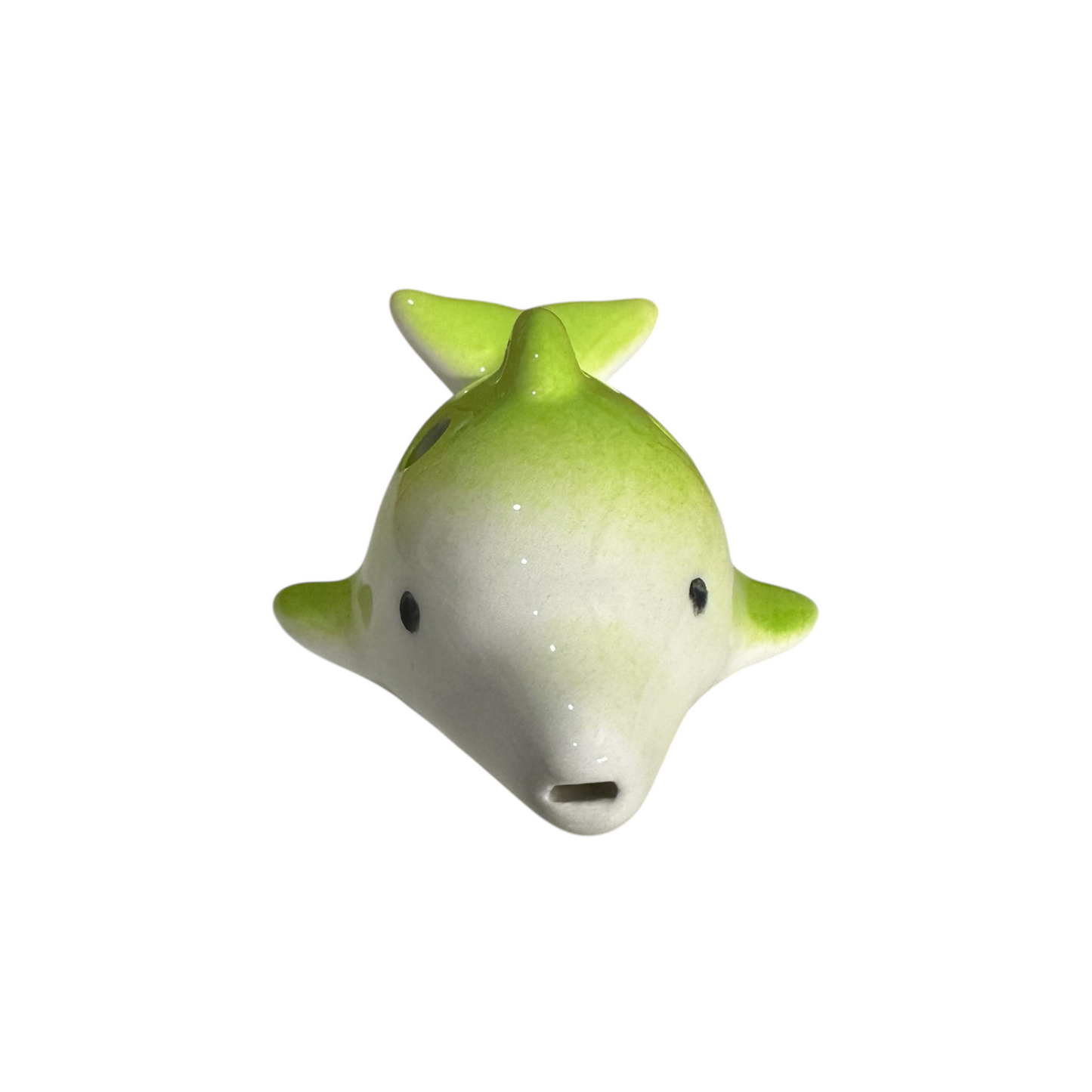 Ceramic Dolphin Ocarina Lime Green