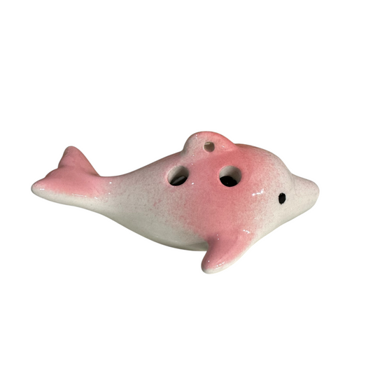 Ceramic Dolphin Ocarina Pink