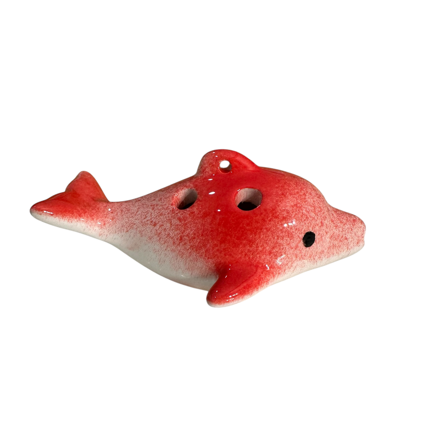 Ceramic Dolphin Ocarina Red