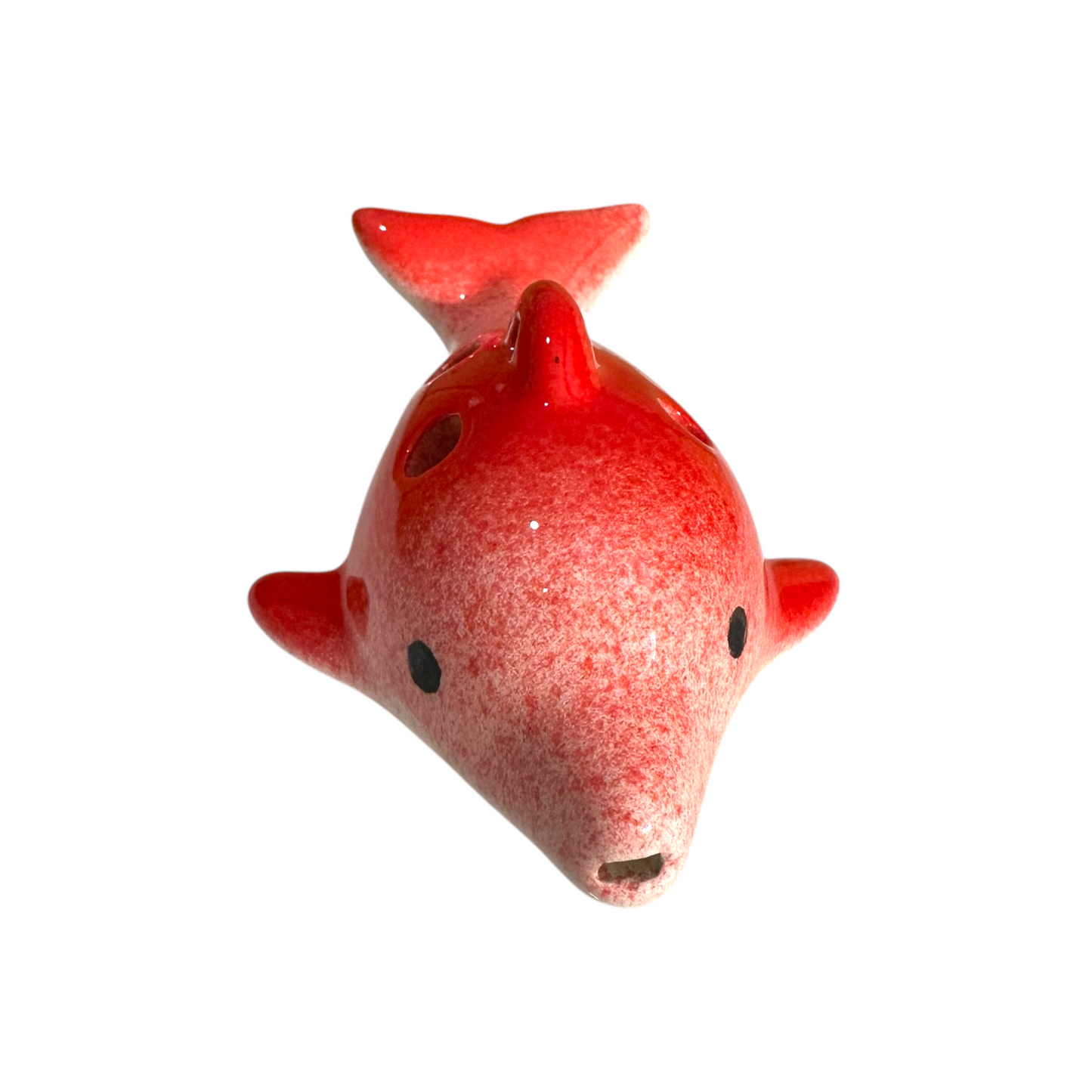 Ceramic Dolphin Ocarina Red