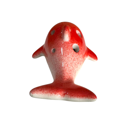 Ceramic Dolphin Ocarina Red