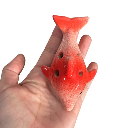 Ceramic Dolphin Ocarina Red