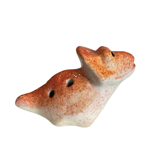 Ceramic Dinosaur Ocarina Orange