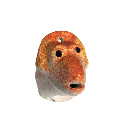 Ceramic Dinosaur Ocarina Orange