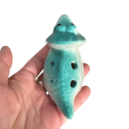 Ceramic Dinosaur Ocarina Teal