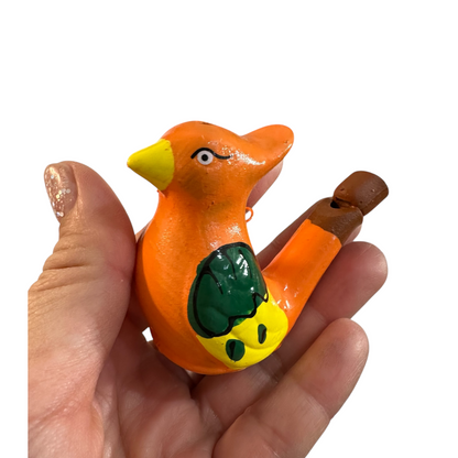 Clay Water Whistle Bird (Orange crest)