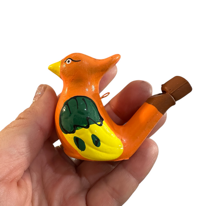 Clay Water Whistle Bird (Orange crest)