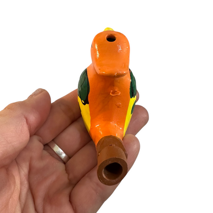 Clay Water Whistle Bird (Orange crest)