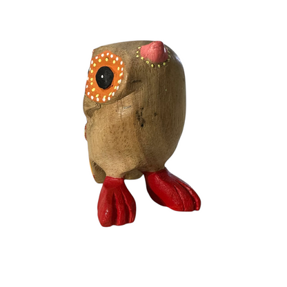 Yellow-Spotted Owl with Red Boots