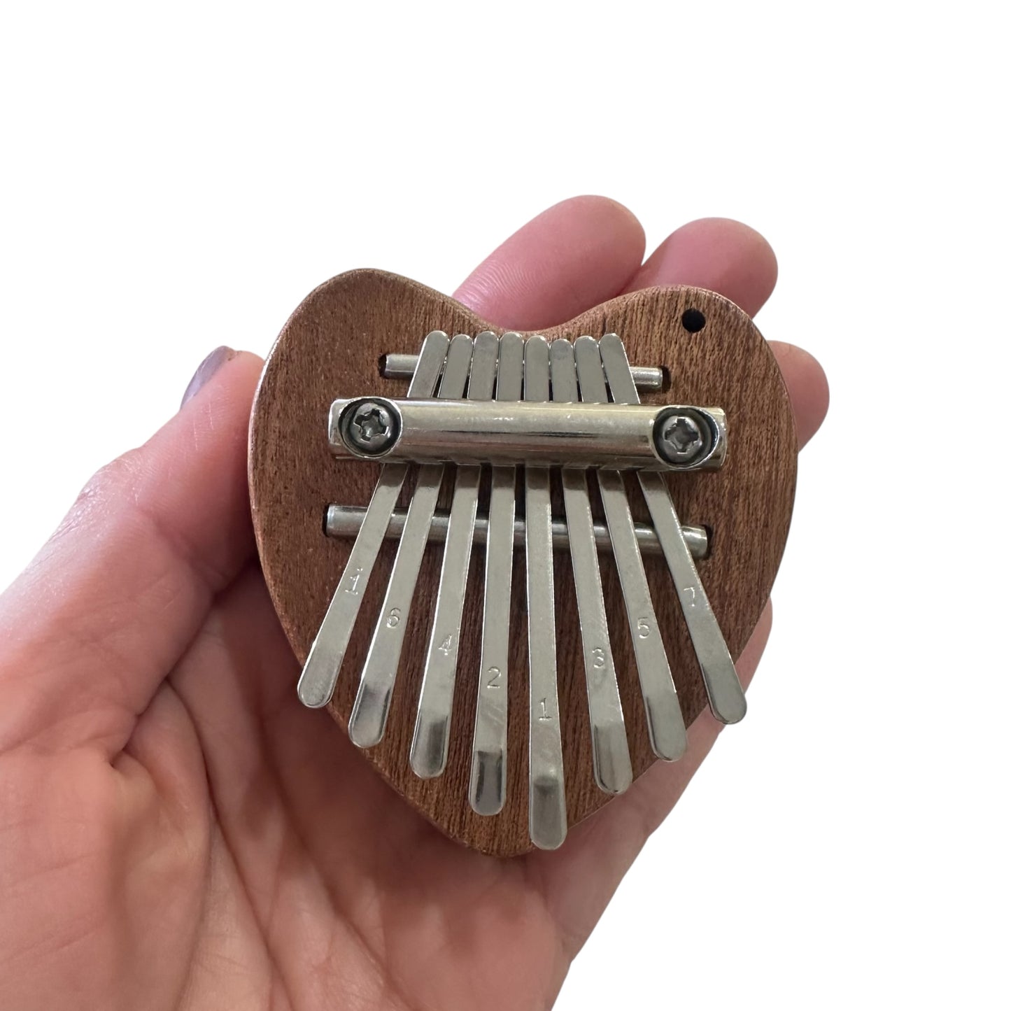Heart-Shaped Wooden Kalimba – 8-Key Thumb Piano