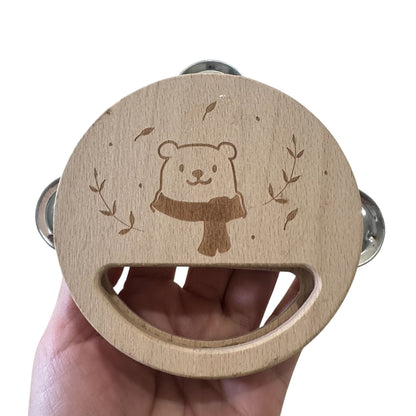 Wooden Bear Hand Drum