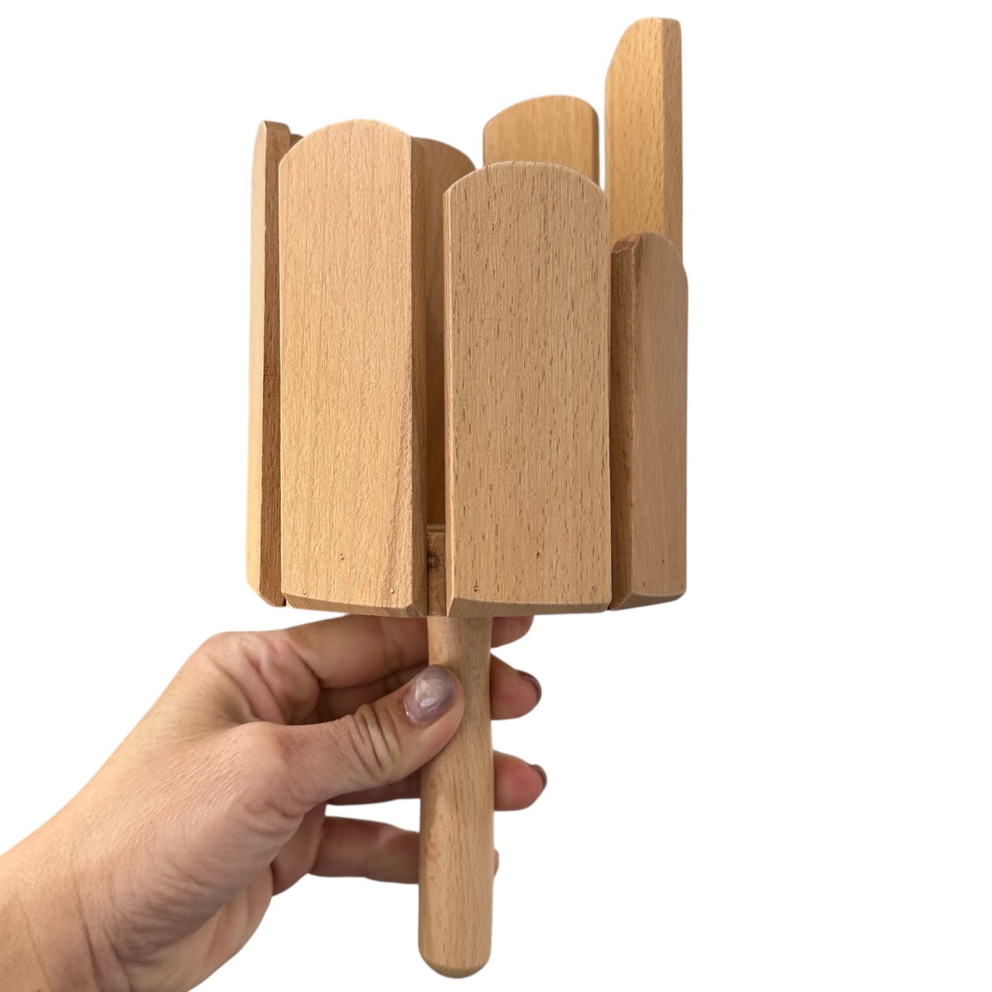 8-Tone Handcrafted Wooden Cylinder Percussion Block