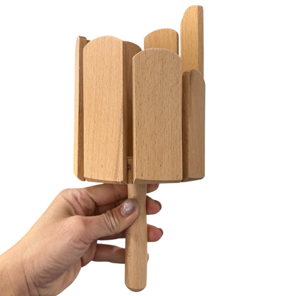 8-Tone Handcrafted Wooden Cylinder Percussion Block