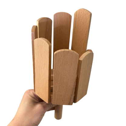 8-Tone Handcrafted Wooden Cylinder Percussion Block