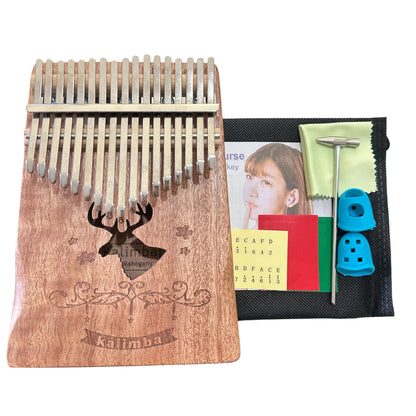 17-Key Wooden Kalimba Starter Set – Deer Motif
