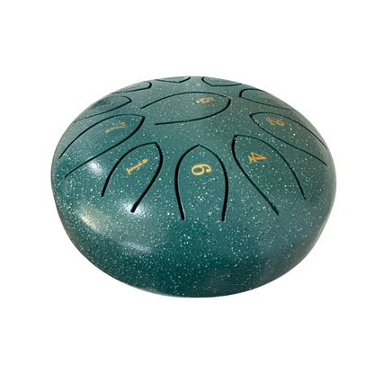 Steel Rain Drum 6 inch Percussion Instrument with Mallet (Teal)