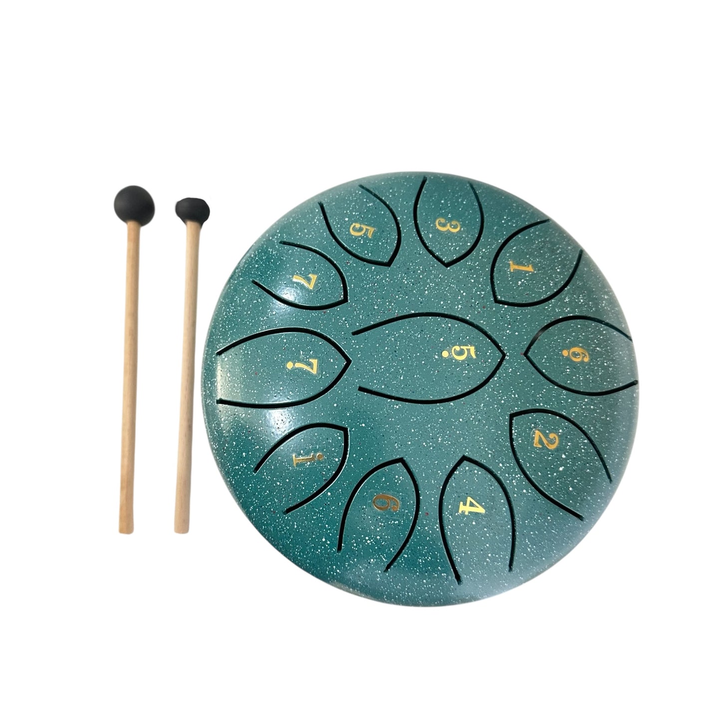Steel Rain Drum 6 inch Percussion Instrument with Mallet (Teal)