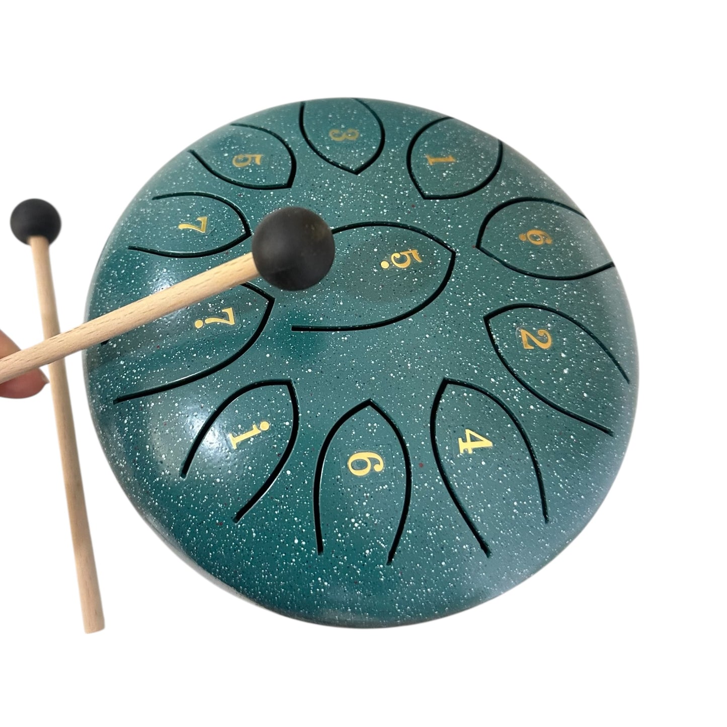 Steel Rain Drum 6 inch Percussion Instrument with Mallet (Teal)