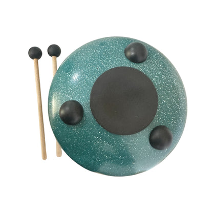Steel Rain Drum 6 inch Percussion Instrument with Mallet (Teal)