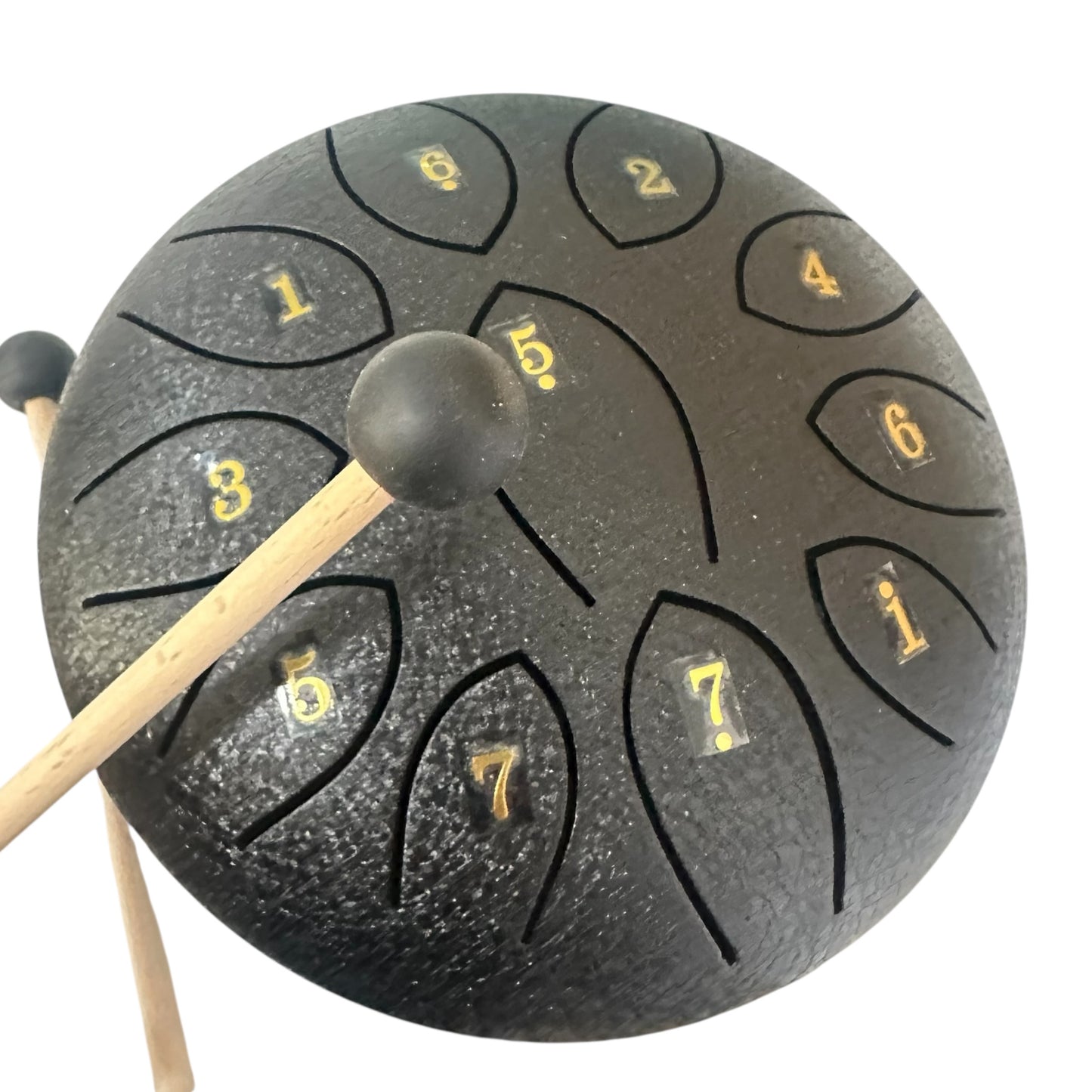 Steel Rain Drum 6 inch Percussion Instrument with Mallet (Black)