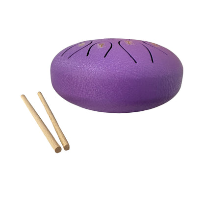 Steel Rain Drum 6 inch Percussion Instrument with Mallet (Purple)