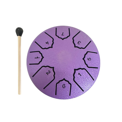 Steel Rain Drum 4 inch Percussion Instrument with Mallet (Purple)