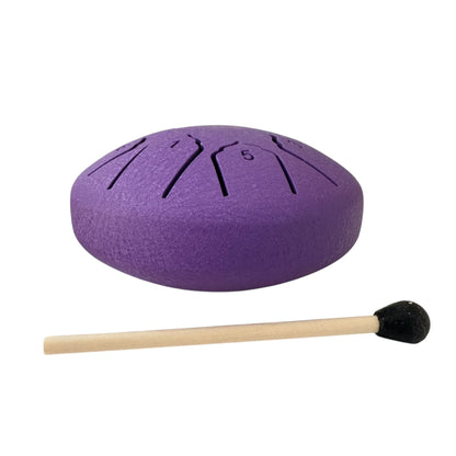 Steel Rain Drum 4 inch Percussion Instrument with Mallet (Purple)