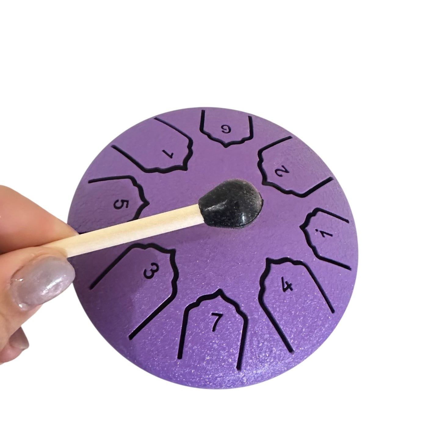 Steel Rain Drum 4 inch Percussion Instrument with Mallet (Purple)